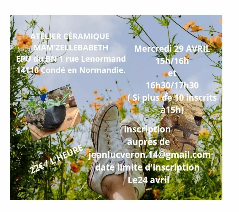 Invitation à un atelier de poterie, céramique